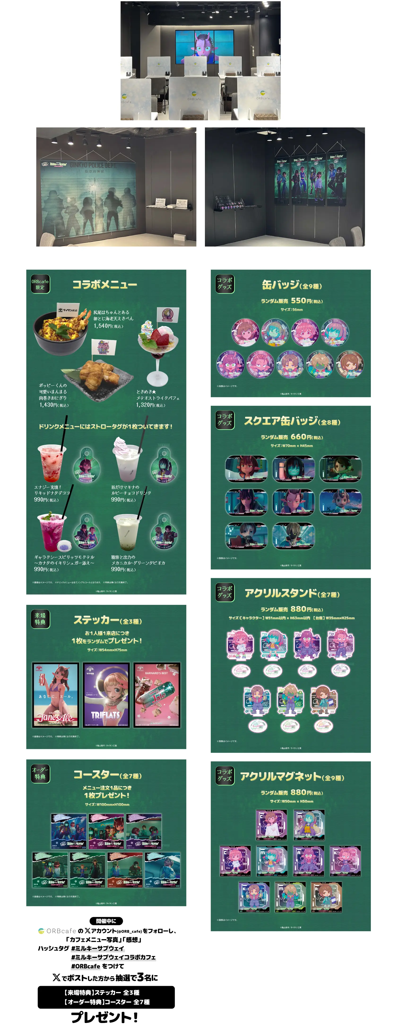 コラボカフェ 劇場版 銀河特急 ミルキー☆サブウェイ 各駅停車劇場行き イメージ資料